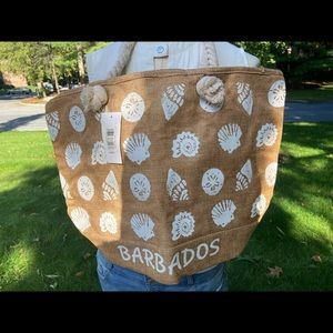 Barbados Seashells Canvas Tote Bag
